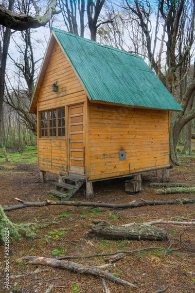 Fototapeta wooden house in the forest