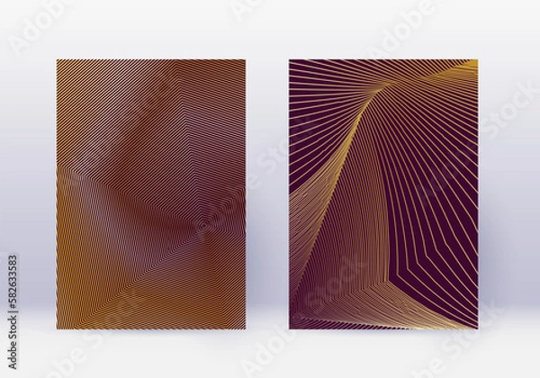 Fototapeta Cover design template set. Abstract lines modern b