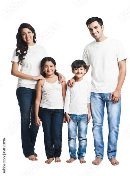 Fototapeta Portrait of a happy family smiling