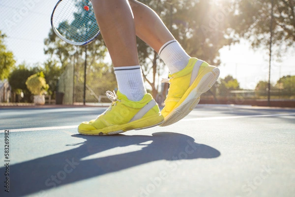 Obraz Young Female Tennis Player on a Stunning New Court