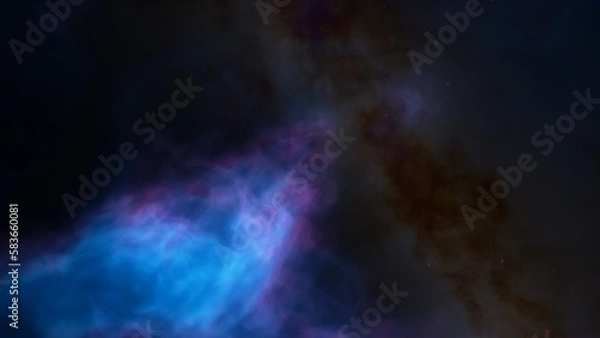 Obraz bright nebula, nebula in space, majestic red-purple nebula, beautiful space background 3D render
