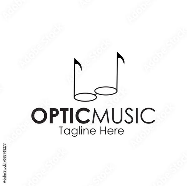 Fototapeta optic music logo design concept