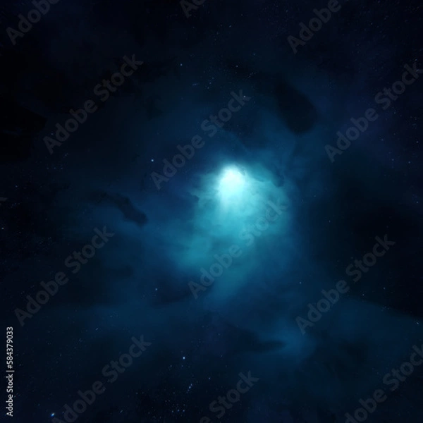 Fototapeta Blue Star in the Clouds PNG Background