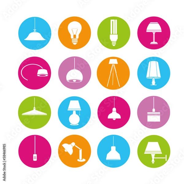 Obraz lamp icons