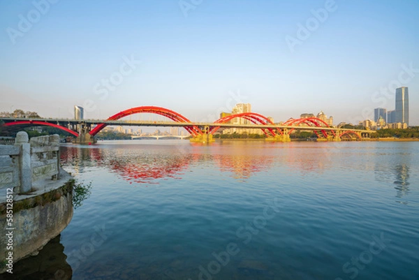 Fototapeta The beautiful Liuzhou city skyline in Guangxi, China