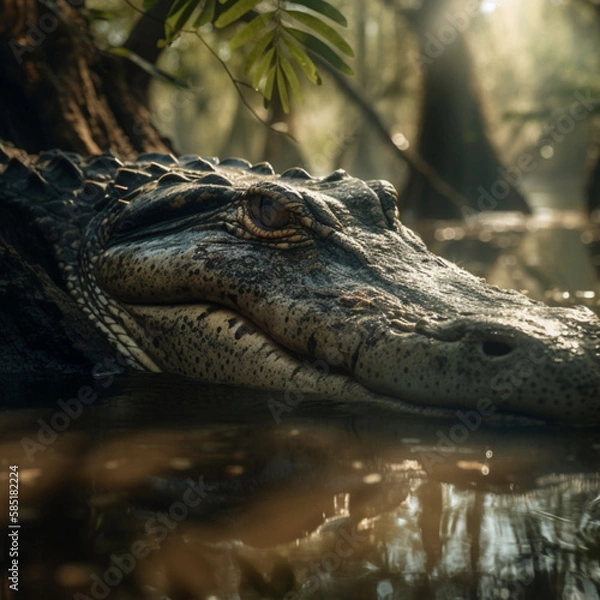 Fototapeta Crocodile Eye: Up Close and Personal with a Reptile