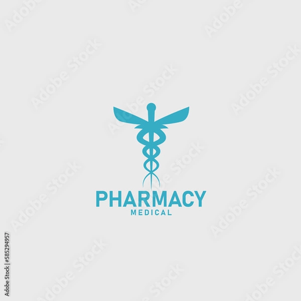 Fototapeta pharmacy medical clinic logo simple modern design