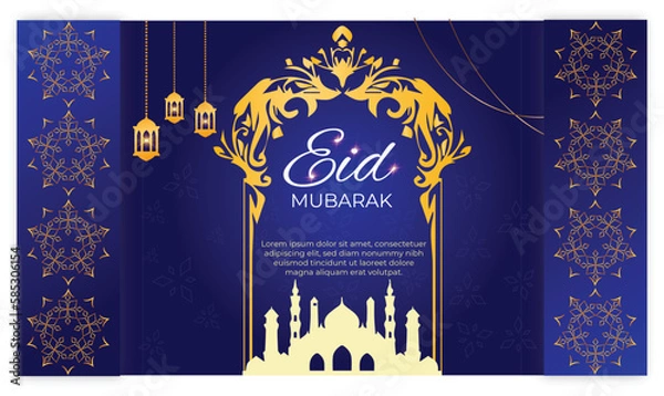 Fototapeta eid mubarak greeting vector