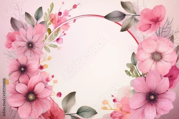 Fototapeta Floral and flower background, made with generative ai