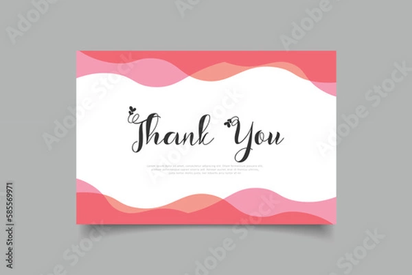 Fototapeta thank you card template design with minimalist background