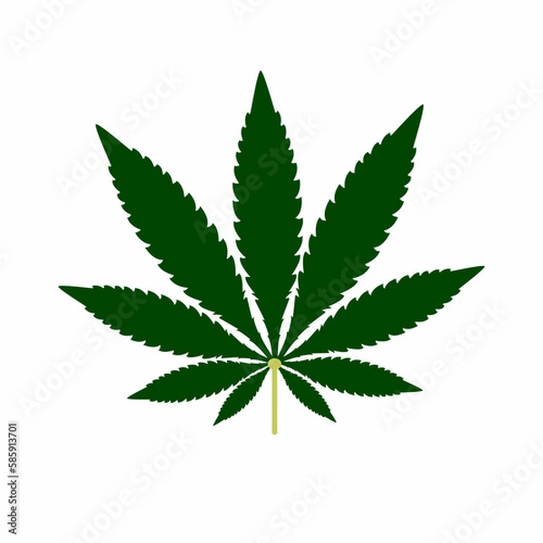 Fototapeta logo cannabis leaf smoke, marijuana illustration