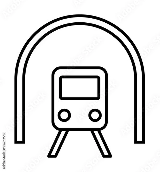 Fototapeta subway station sign icon. Element of navigation sign icon. Thin line icon for website design and development, app development. Premium icon