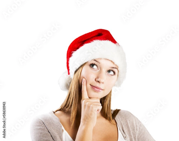 Fototapeta Beautiful christmas woman