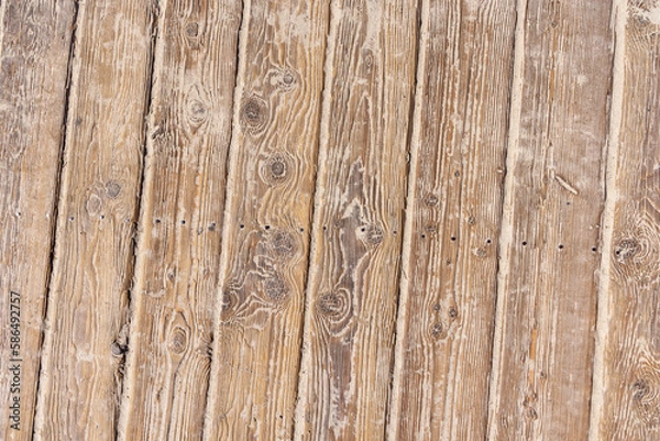 Fototapeta Pier wooden boardwalk with sand