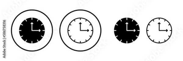 Obraz Clock icon. Time icon vector. Clock icon in trendy flat style isolated