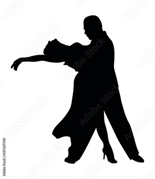 Fototapeta Dance people silhouette vector