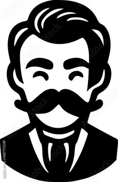 Fototapeta Mustache | Black and White Vector illustration