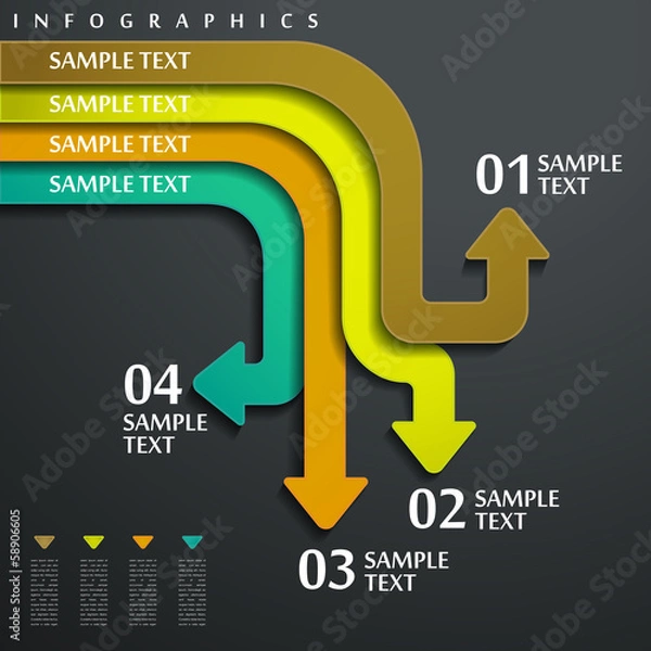 Fototapeta abstract 3d paper infographics