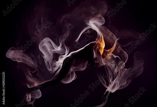 Fototapeta smoke on black background