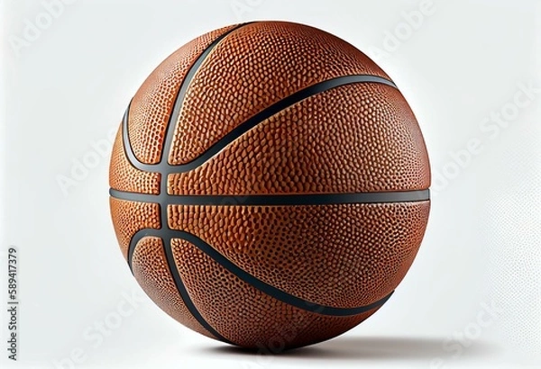 Fototapeta Realistic Basketball Isolated on White Background Illustration. Generative AI