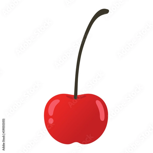 Fototapeta Red Cherry Fruit Cartoon Illustration Flat Design Art Icon