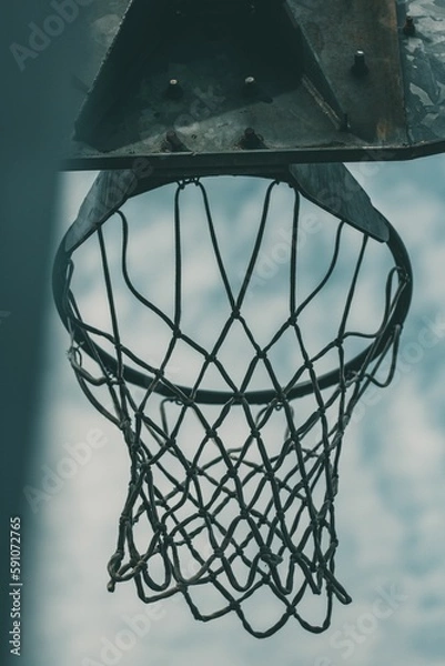 Fototapeta Old basketball hoop at the playground