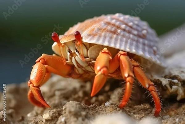 Fototapeta Hermit Crab with Shell on its Back