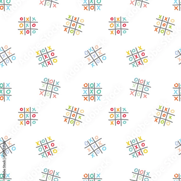 Obraz Hand drawn tic tac toe seamless pattern