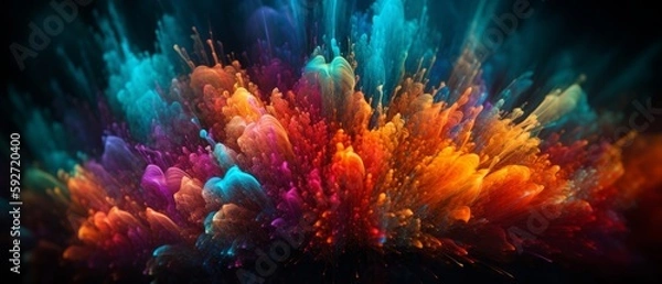 Fototapeta Bright, pulsating colors, dynamic shades. Generative AI