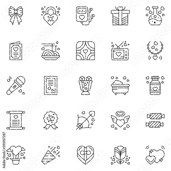 Fototapeta Set of friendship icons. Vector Illustration