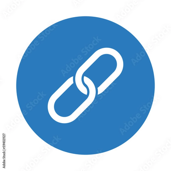 Fototapeta Chain, link, linking, connection icon. Blue color design.