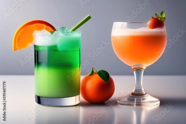 Obraz Green and Orange Cocktail Mocktail