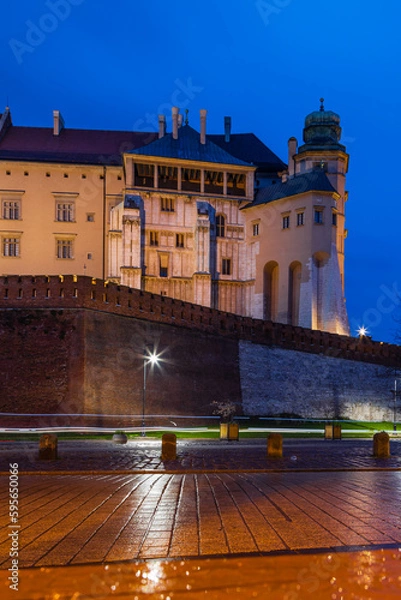 Fototapeta Widok na Wawel w Krakowie od strony ulicy Grodzkiej