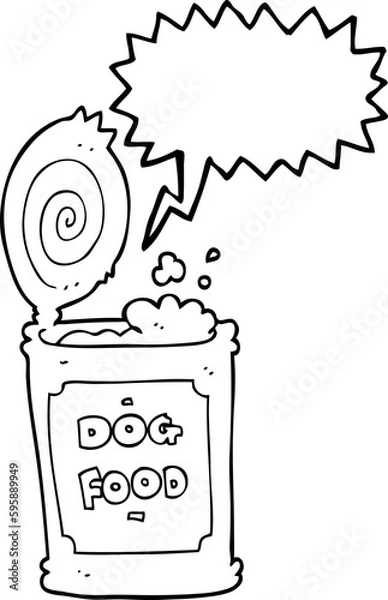 Fototapeta freehand drawn speech bubble cartoon dog food