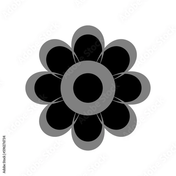 Obraz Flower on white background Round ornament Abstract flower element for creative design tasks Mandala Vector illustration