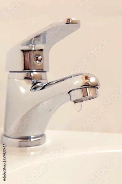 Obraz Close-up of human hands being washed under faucet in bathroom,