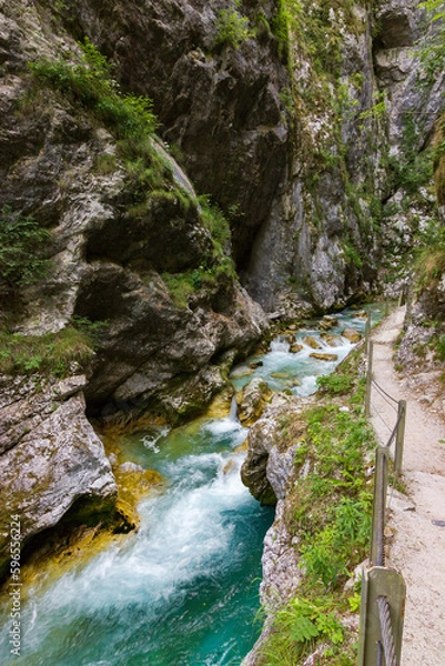 Fototapeta Beautiful view of Tolmin gorges near Tolmin in Slovenia