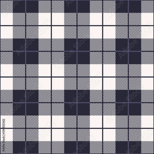 Fototapeta Tartan plaid monochrome seamless pattern