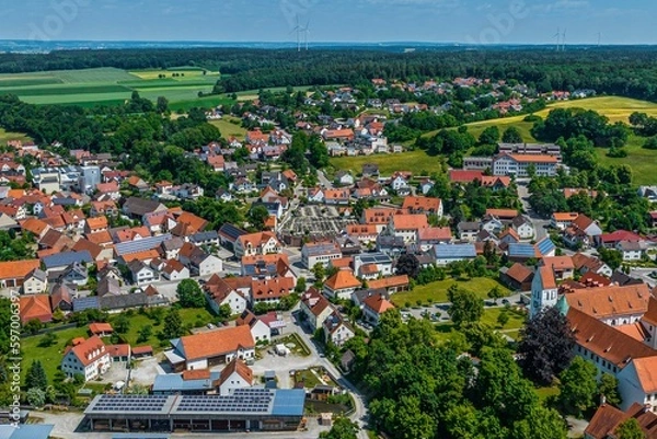 Fototapeta Thierhaupten in Schwaben im Luftbild