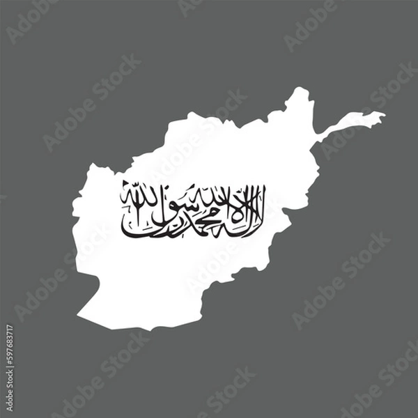 Fototapeta Map of Afghanistan on gray background. Vector illustration eps 10