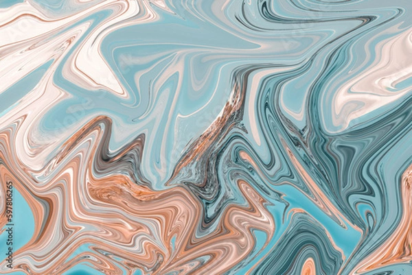 Fototapeta Abstract liquify, water color abstract painting, abstract background and marble waves concept.