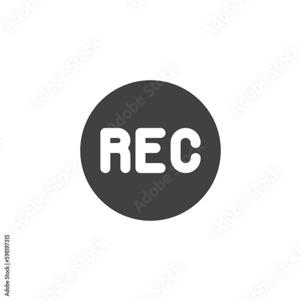 Fototapeta Record button vector icon