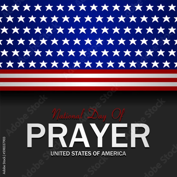 Fototapeta National day of prayer in United States. Suitable for Poster, Banners, background and greeting card. 