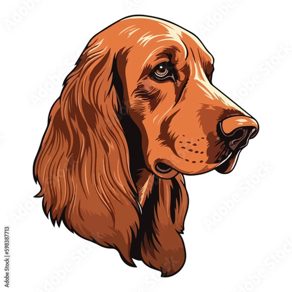 Fototapeta Irish Setter Flat Icon Isolated On White Background