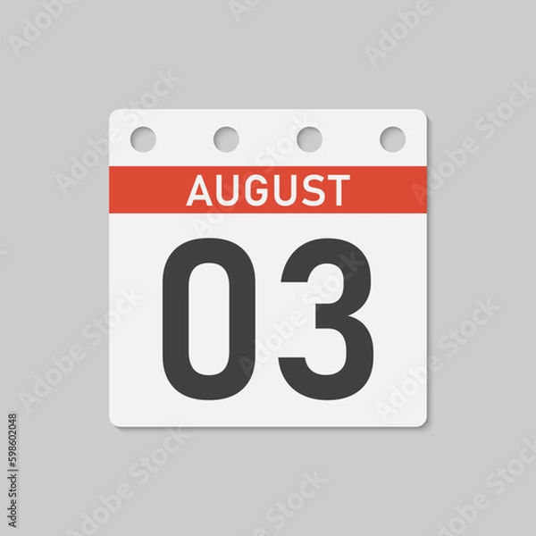 Fototapeta Icon page calendar day - 2 August