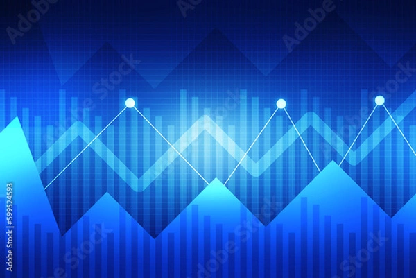 Fototapeta 2d rendering Stock market online business concept. business Graph 