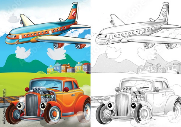 Fototapeta Cartoon vehicle - illustration for the children