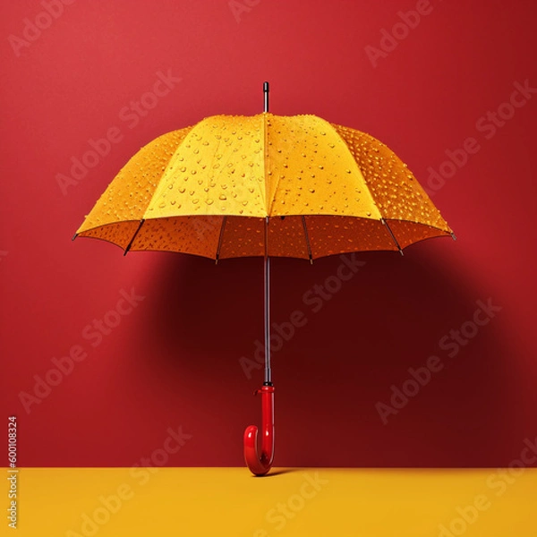 Fototapeta Umbrella on red background. Generative AI.