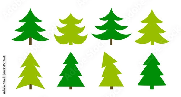 Obraz Christmas trees icons collection illustration