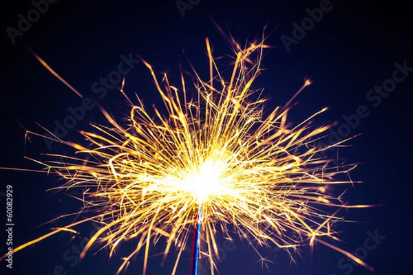 Fototapeta burning christmas sparkler